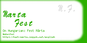 marta fest business card